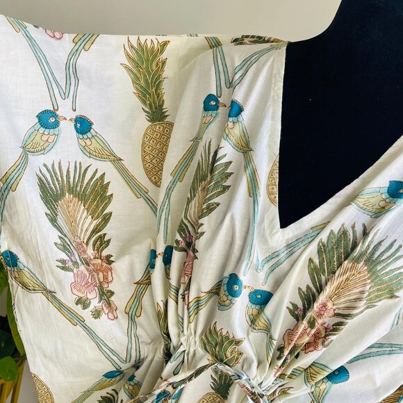 BRAND NEW Women Summer Cotton Kaftan Hippie Sleepwear Floral Print Long Maxi - Picture 2 of 5